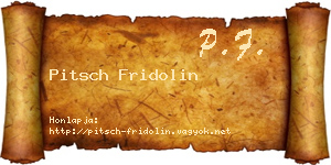 Pitsch Fridolin névjegykártya
